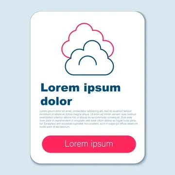 Line Cloud icon isolated on grey background. Colorful outline concept. Vector Stock Illustration