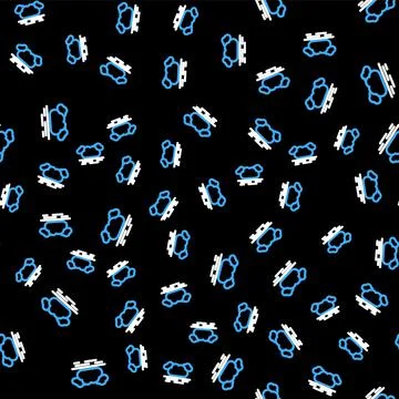 Line Cloud icon isolated seamless pattern on black background. Vector イラスト素材