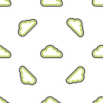 Line Cloud icon isolated seamless pattern on white background. Vector Stock Illustration