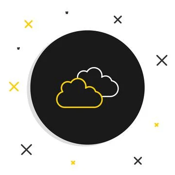 Line Cloud icon isolated on white background. Colorful outline concept. Vector Stockillustratie