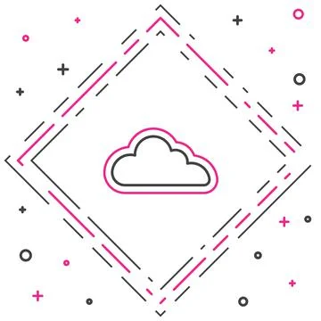 Line Cloud icon isolated on white background. Colorful outline concept. Vector Stockillustratie