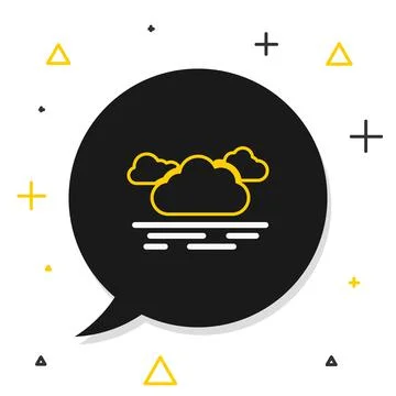 Line Cloud icon isolated on white background. Colorful outline concept. Vector Illustrazione stock