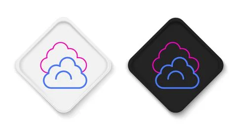 Line Cloud icon isolated on white background. Colorful outline concept. Vector Stockillustratie