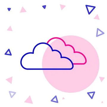 Line Cloud icon isolated on white background. Colorful outline concept. Vector Stockillustratie