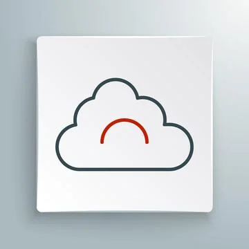 Line Cloud icon isolated on white background. Colorful outline concept. Vector Illustrazione stock