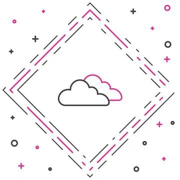 Line Cloud icon isolated on white background. Colorful outline concept. Vector Stockillustratie