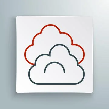 Line Cloud icon isolated on white background. Colorful outline concept. Vecto Stock Illustration