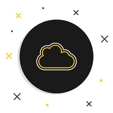 Line Cloud icon isolated on white background. Colorful outline concept. Vector Stock Illustration