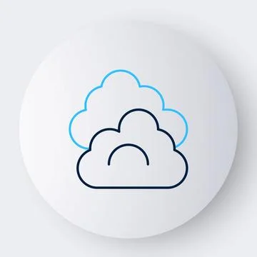 Line Cloud icon isolated on white background. Colorful outline concept. Vector Stockillustratie