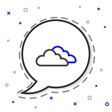 Line Cloud icon isolated on white background. Colorful outline concept. Vecto 스톡 일러스트