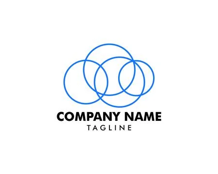 Line Cloud Logo Design Template Stock Illustration