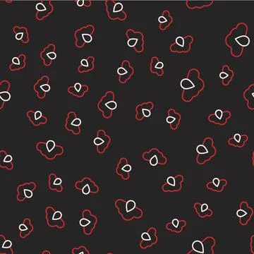 Line Cloud with rain icon isolated seamless pattern on black background. Rain Stock Illustration