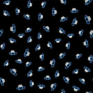 Line Cloud with snow icon isolated seamless pattern on black background. Cloud Stock Illustration