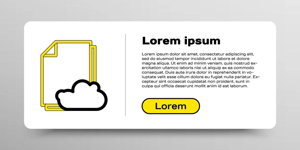 Line Cloud storage text document icon isolated on white background. Colorful Stock Illustration