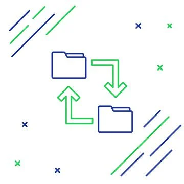 Line Cloud storage text document folder icon isolated on white background. Co Stock Illustration