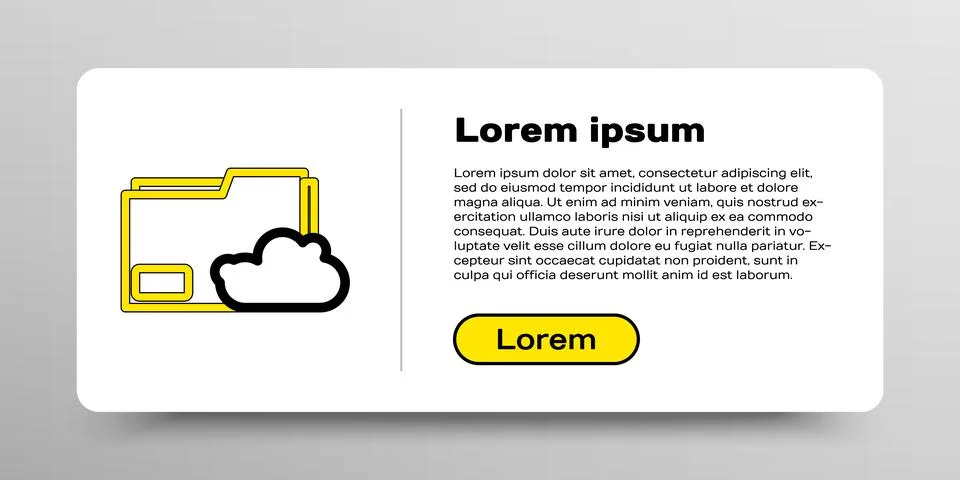 Line Cloud storage text document folder icon isolated on white background Stock Illustration
