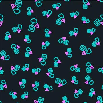 Line Cloud technology data transfer and storage icon isolated seamless pattern Stock Illustration