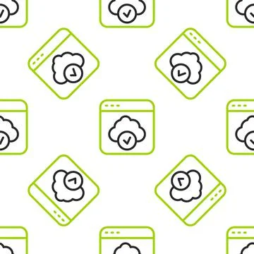 Line Cloud technology data transfer and storage icon isolated seamless pattern Stock Illustration