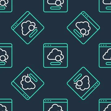 Line Cloud technology data transfer and storage icon isolated seamless pattern Stock Illustration