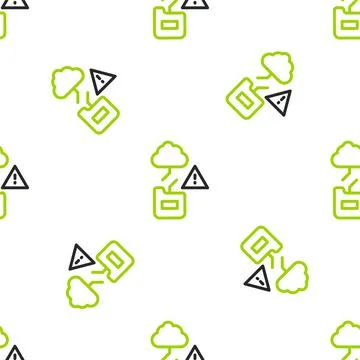 Line Cloud technology data transfer and storage icon isolated seamless pattern Stock Illustration