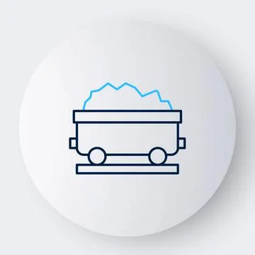 Line Coal train wagon icon isolated on white background. Rail transportation Stock Illustration