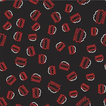 Line Coal train wagon icon isolated seamless pattern on black background. Rail Stock Illustration