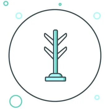 Line Coat stand icon isolated on white background. Colorful outline concept.. Stock Illustration