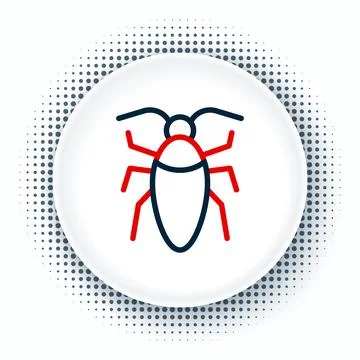 Line Cockroach icon isolated on white background. Colorful outline concept Stock Illustration