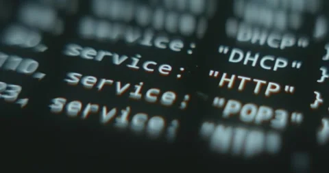 Line of code related to network services, cybersecurity concept Stock Footage 313425057