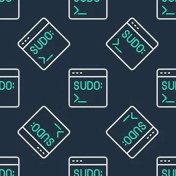 Line Code terminal icon isolated seamless pattern on black background. Brow.. Stock Illustration