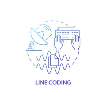 Line coding blue gradient concept icon Stock-Illustration