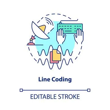 Line coding concept icon Stock Illustration