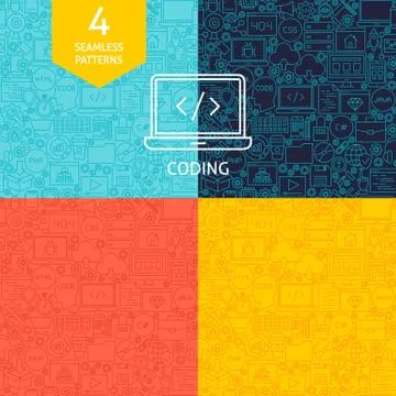 Line Coding Patterns イラスト素材