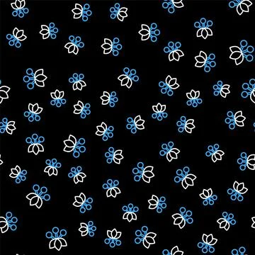 Line Coffee bean, branch with leaf and berry icon isolated seamless pattern on Stock Illustration