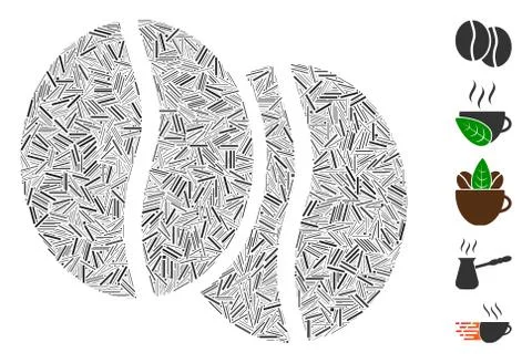 Line Coffee Beans Icon Vector Mosaic Illustrazione stock