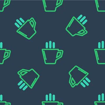 Line Coffee cup icon isolated seamless pattern on blue background. Tea cup. Hot Stock Illustration