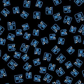 Line Coffee machine icon isolated seamless pattern on black background. Vector 스톡 일러스트
