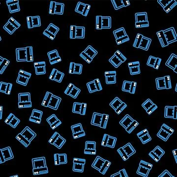 Line Coffee machine icon isolated seamless pattern on black background. Vector イラスト素材