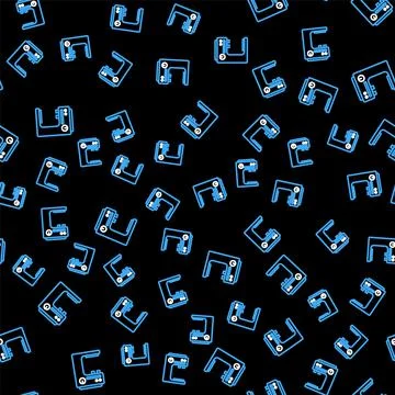 Line Coffee machine icon isolated seamless pattern on black background. Vector イラスト素材