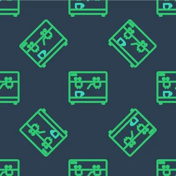 Line Coffee machine icon isolated seamless pattern on blue background.  Vecto Illustrazione stock