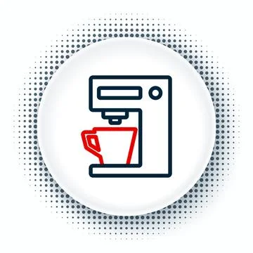 Line Coffee machine icon isolated on white background. Colorful outline con.. Stock Illustration