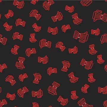 Line Coffee maker moca pot icon isolated seamless pattern on black background Illustrazione stock
