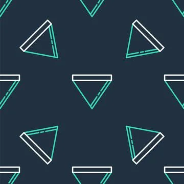 Line Coffee paper filter icon isolated seamless pattern on black background Illustrazione stock