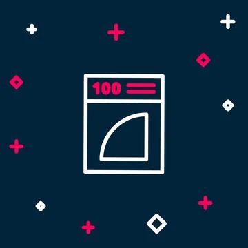 Line Coffee paper filter icon isolated on blue background. Colorful outline.. Ilustração Stock
