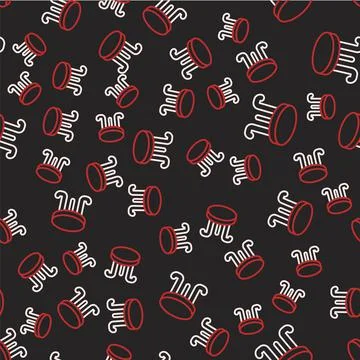 Line Coffee table icon isolated seamless pattern on black background. Street Stock Illustration