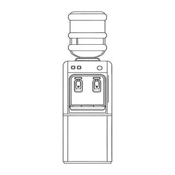Line of a coffee vending machine coffee machine line black and white bevera. Stock Illustration