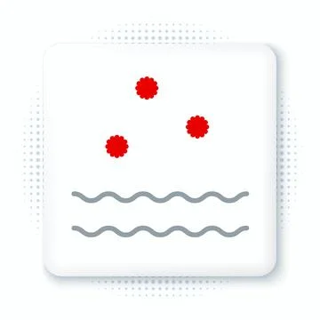 Line Cold and waves icon isolated on white background. Colorful outline con.. Illustrazione stock