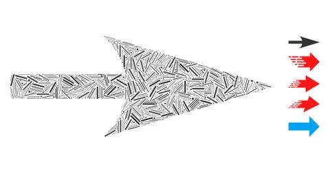 Line Collage Arrow Axis X 스톡 일러스트