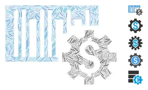 Line Collage Barcode Price Setup Stock Illustration