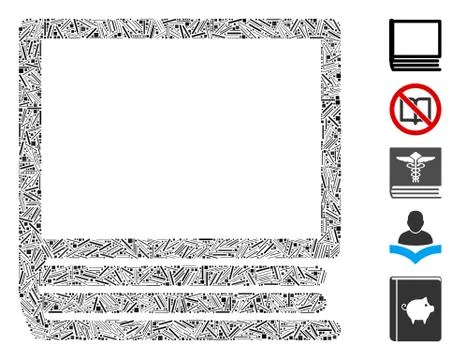 Line Collage Book Stock Illustration